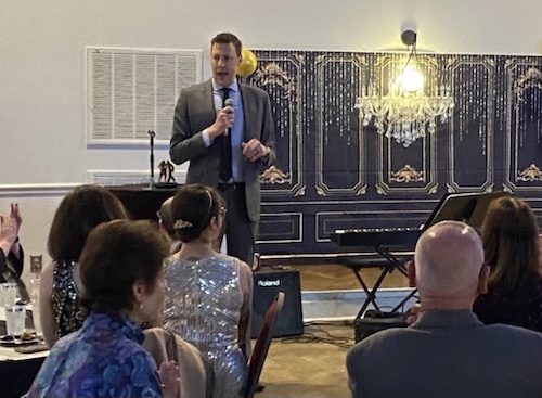 Josh at the Cortland County Democratic Committee's spring dinner.