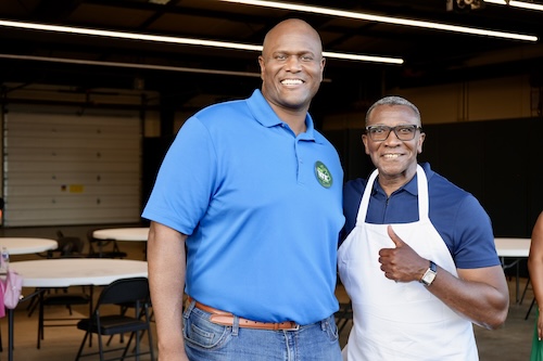 Photo of Joe with Rep. Amos O'Neal in Saginaw