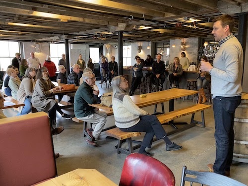 Photo of Josh with canvassers in Catskill