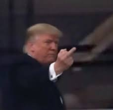 Trump flipping off Detroit