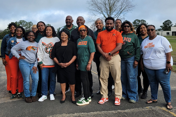 Photo of Jerry Demings with supporters in Quincy