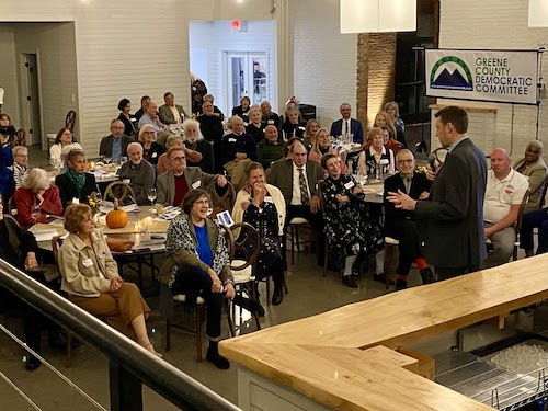 Photo of Josh with the Greene County Democrats at their annual fundraiser in Coxsackie