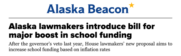 Alaska Beacon: Alaska lawmakers introduce bill for major boost in school funding