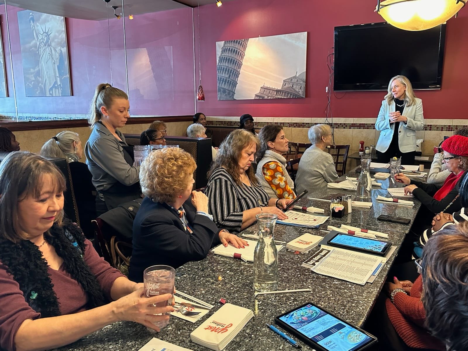 Abigail speaking to Virginia residents