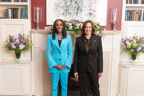 A'shanti F. Gholar with Vice President Kamala Harris