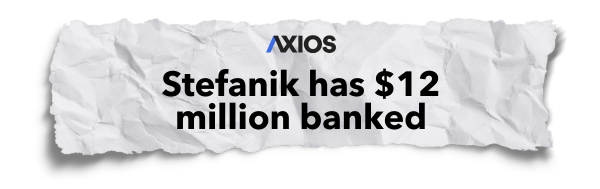 Axios: Stefanik has $12 million banked