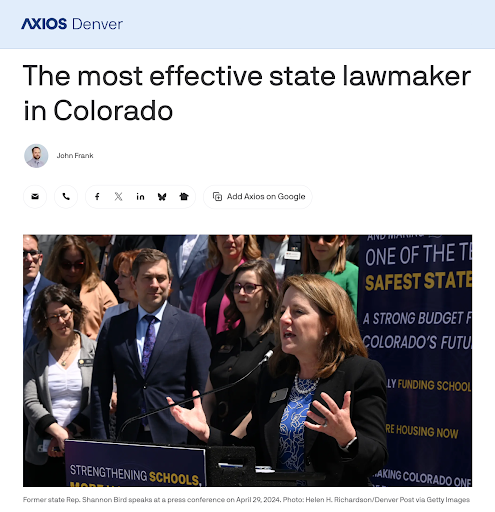 Axios - The Most Effective State Lawmaker in Colorado