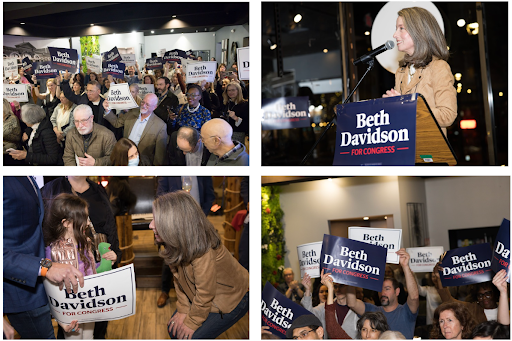 Beth Davidson at her campaign event with constituents. 