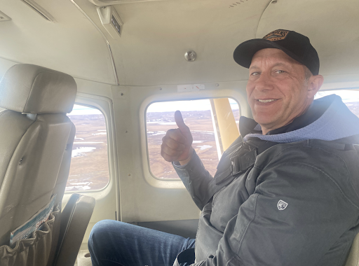 Bill in an airplane