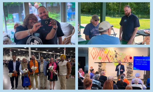 Photo collage of Jeremy on the campaign trail 