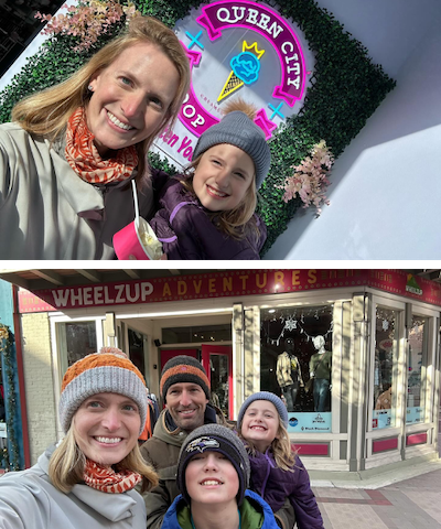 Pictures of Brooke and her family supporting small businesses in Maryland!