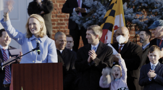 Photo of Brooke waving at her swearing-in ceremony