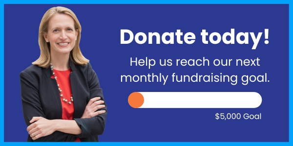 Donate today! Help us reach our next monthly fundraising goal.