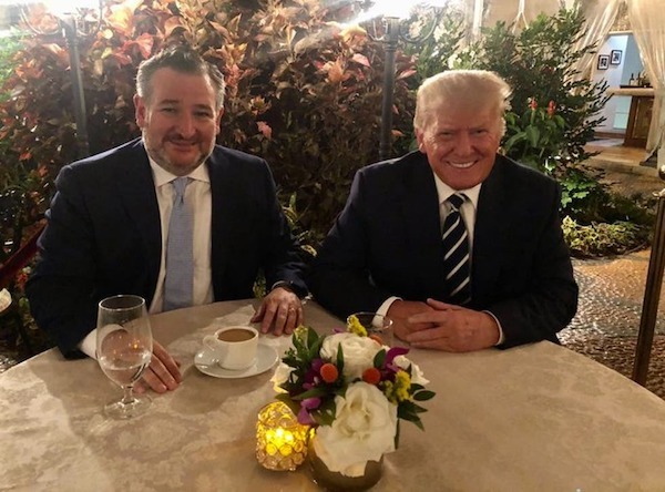 Trump and Ted Cruz dining at Mar-a-Lago