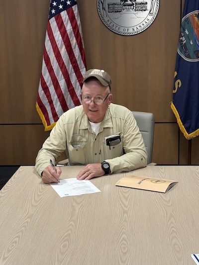 Picture of Don Coover filing the paperwork to run!