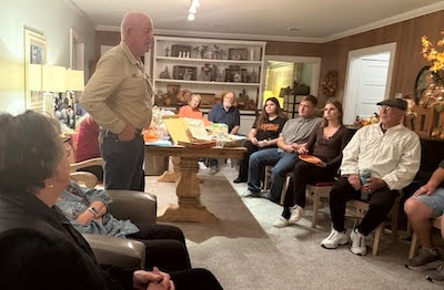 Don Coover speaking with the Wilson County Democrats