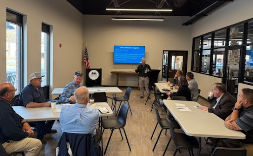 Don speaking with local superintendents