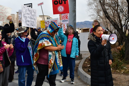 Deb Haaland with supporters