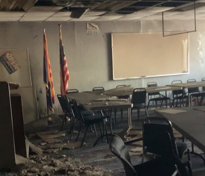 The AZ Democratic Party Headquarters after the fire. 