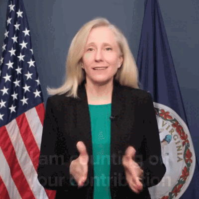 GIF of Abigail Spanberger - "I am counting on your contribution today!"