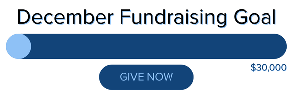 December Fundraising Goal $30,000 Give Now