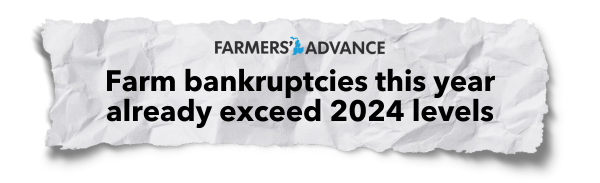 Farmers' Advance: Farm bankruptcies this year already exceed 2024 levels