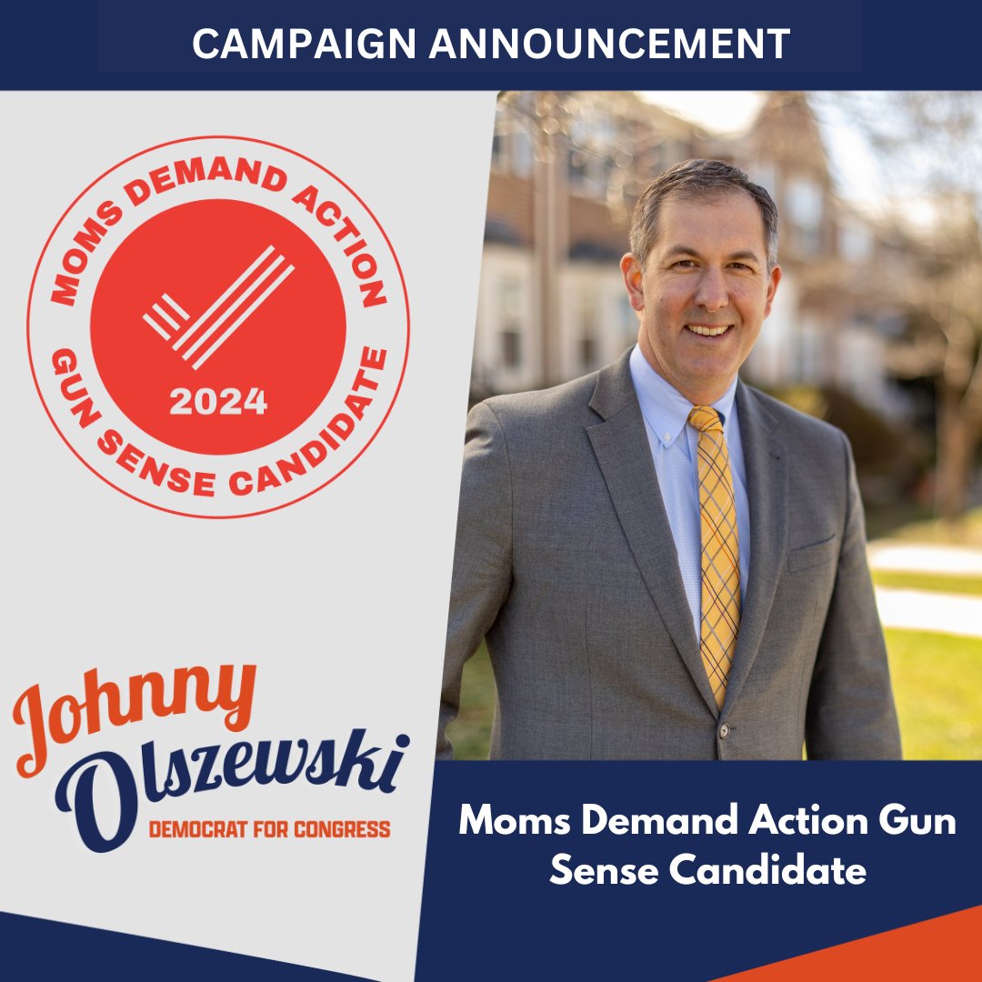 Mom's Demand Action endorses Johnny O's campaign for Congress.