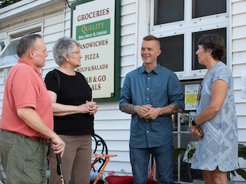 Jared Golden with Constituents.