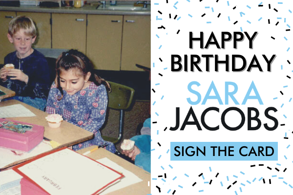 Picture of Sara on her birthday as a child. 