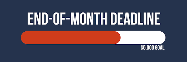 End-of-month fundraising deadline progress bar