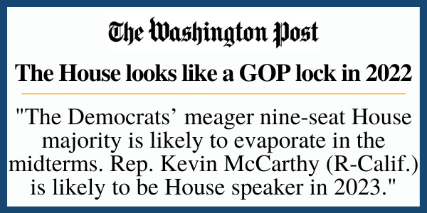 Washington Post says House looks like GOP lock in 2022