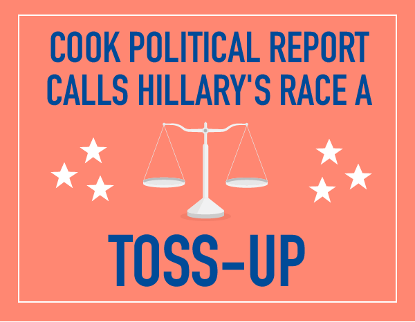 Cook Political Report calls Hillary's race a toss-up