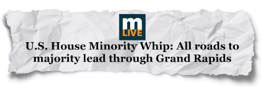 MLive: U.S. House Minority Whip: All roads to majority lead through Grand Rapids