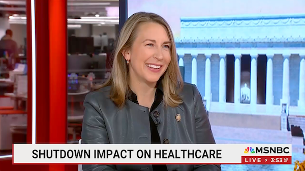 Screengrab of Hillary on MSNBC