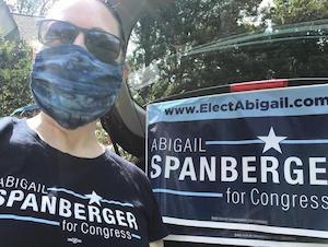 Contactless delivery for Abigail Spanberger signs across the district