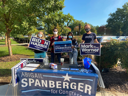 Team Spanberger with yard signs ready to support Abigail! 