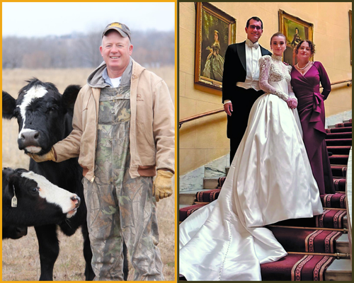 Picture of Don next to a picture of his opponent, Derek Schmidt, Schmidt being at a ball in London