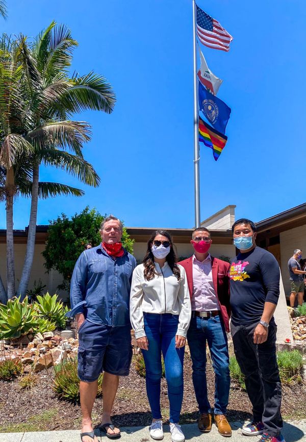 Sara at Pride flag ceremony