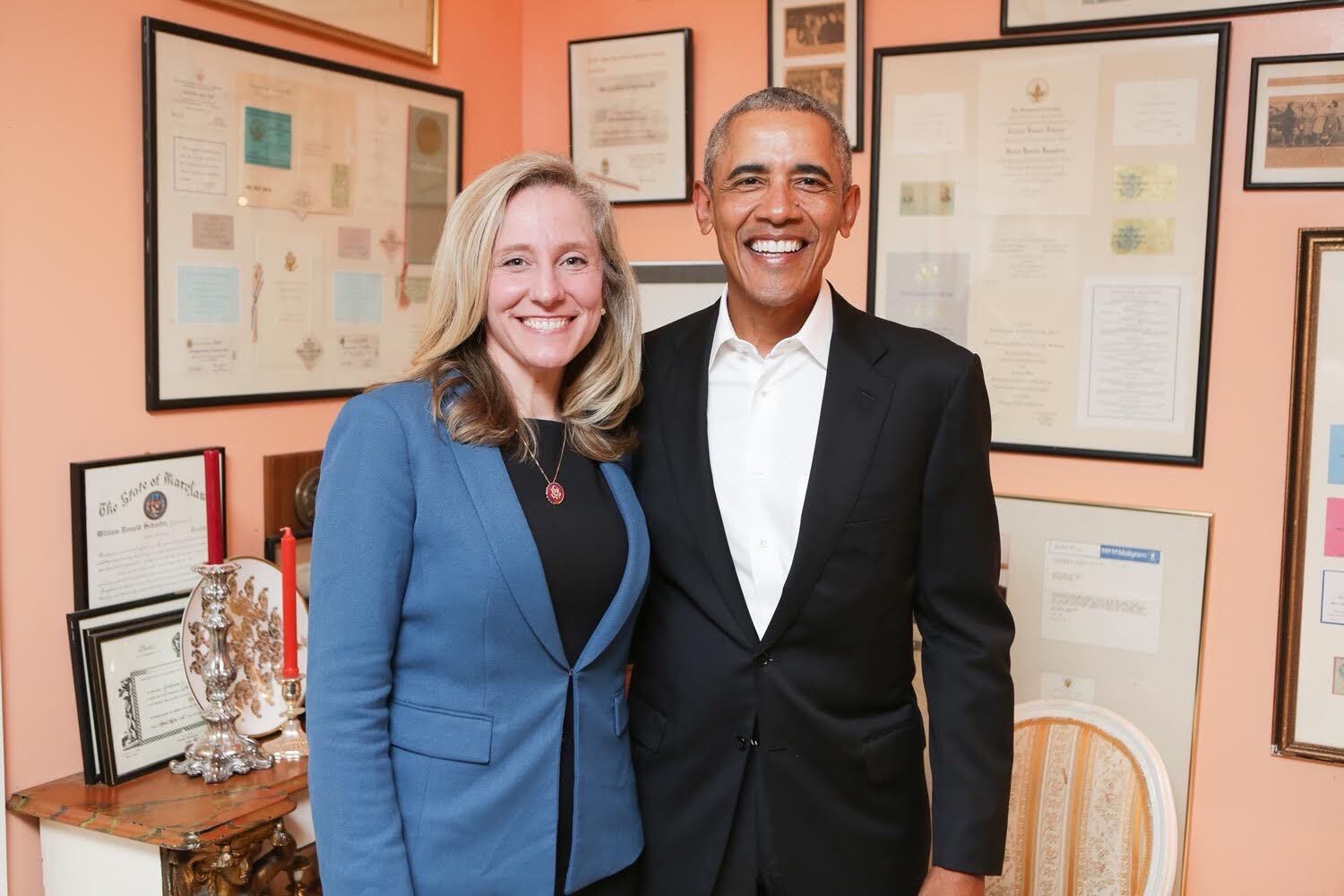 Abigail Spanberger and President Barack Obama