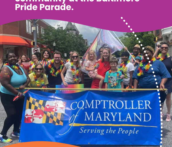 Celebrating the LGBTQ+ community at the Baltimore Pride Parade.