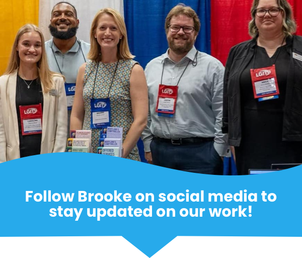 Follow Brooke on social media to stay updated on our work!