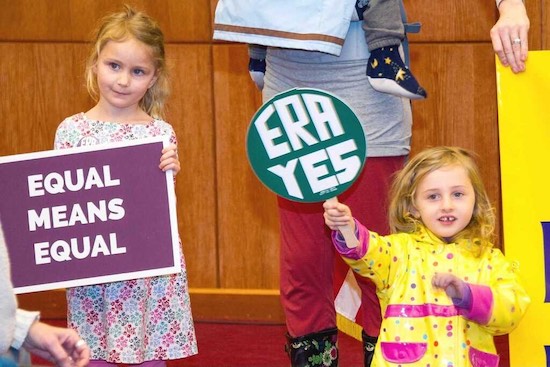 My daughter, Charlotte and her cousin campaigning for the Equal Rights Amendment