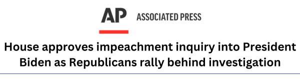 House approves impeachment inquiry into President Biden as Republicans rally behind investigation - Associated Press