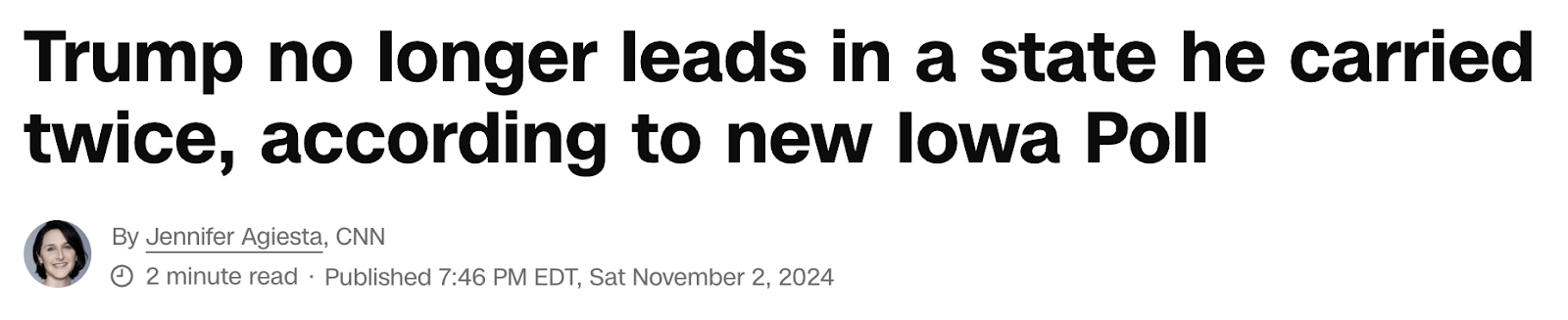 Trump no longer leads in a state he carried twice, according to new Iowa Poll