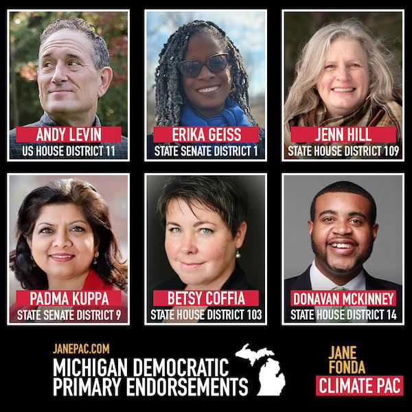 JanePAC Michigan Climate Champion Endorsements