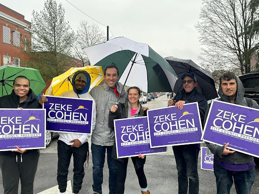 Zeke with his campaign team