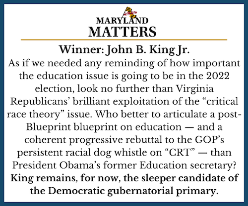 Maryland Matters Best Candidate Winner: John King