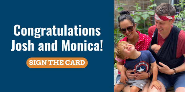 Congratulations Josh and Monica! Sign the card