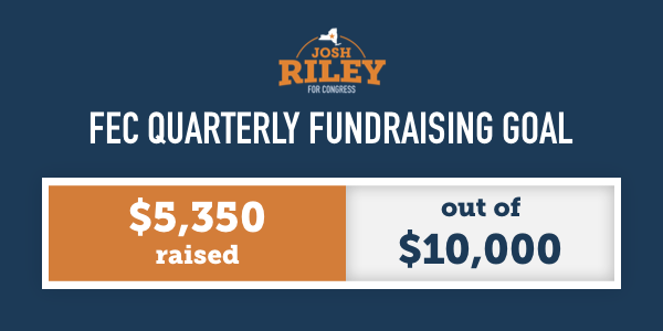 Progress bar that shows $5,350 raised out of our $10,000 goal