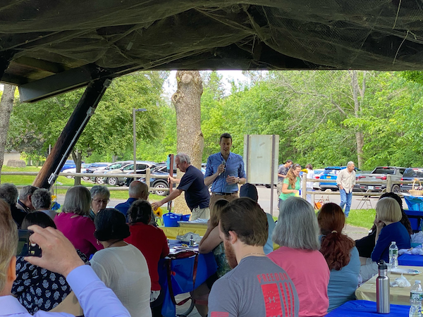 Josh speaking to the Cortland County Dems